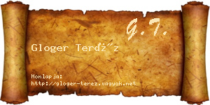 Gloger Teréz névjegykártya